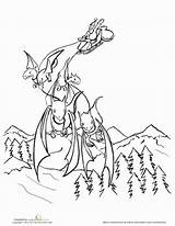 Dragon Christmas Coloring Pages Santa Xmas Education sketch template