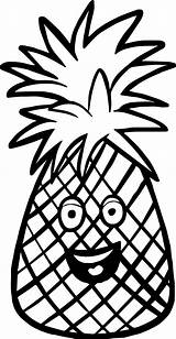 Coloring Pineapple Fruit Wecoloringpage Pages Cartoon sketch template