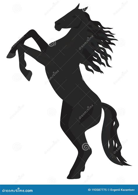black horse   hind legs vector graphics cartoondealercom