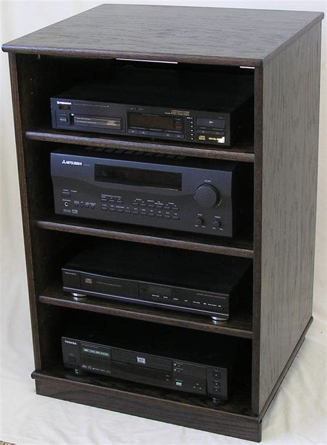 ebony oak tv stand stereo cabinet  inches high