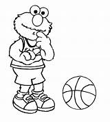 Coloring Elmo Pages Alphabet Printable Basketball Color Popular Playing sketch template