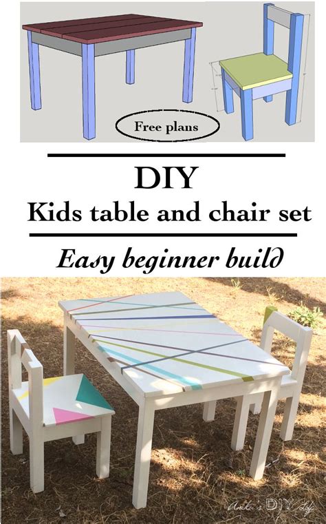 easy diy kids table  chair set   plans anika