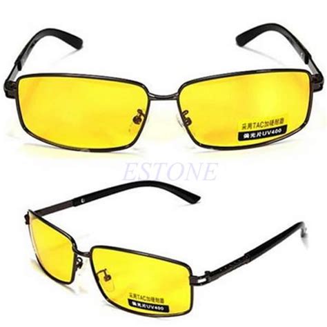 yellow lens night vision polarized sunglasses driving uv 400 eyewear