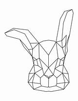 Geometric Coloring Rabbit Head Pages sketch template