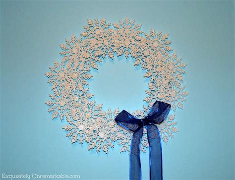 dollar store snowflake diy wreath allfreechristmascraftscom