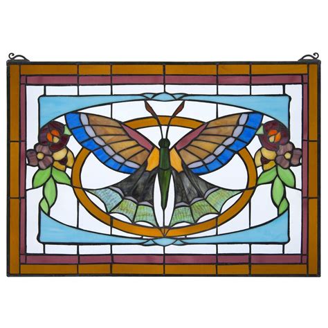 Design Toscano Butterfly Ballet Tiffany Style Stained Glass Window