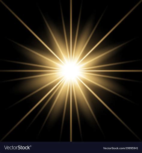 sunlight  lens flare effect golden color vector image