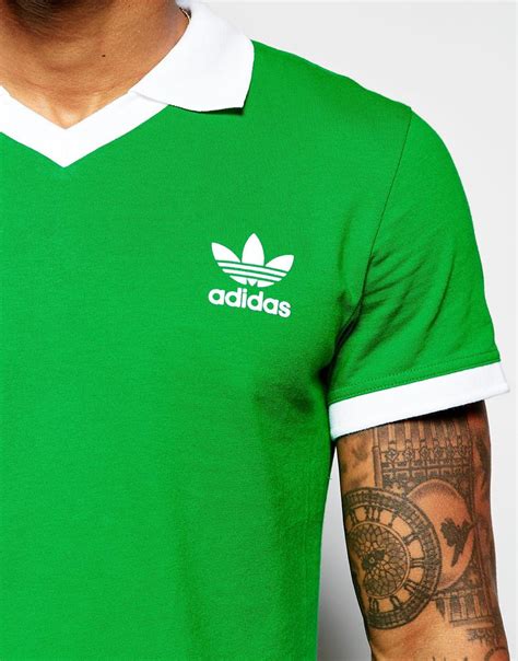 adidas originals retro beckenbauer jersey polo shirt ab  green  men lyst