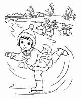 Coloring Winter Skating Pages Ice Girl Playing Season Little Kids Lovely Christmas Choose Board Print Young sketch template