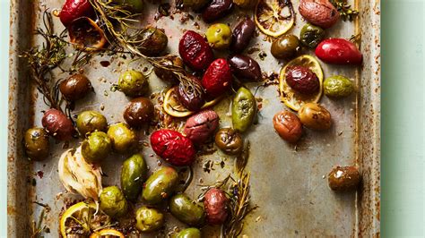 Roasted Olives With Lemon Garlic And Herbs Recipe