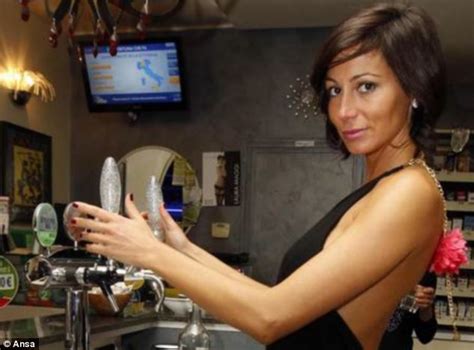 Laura Maggi Le Cafe Busty Barmaid Serves Up Drinks In Skimpy Outfits