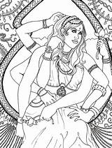 Coloring Pages Goddess Adults Hindu Goddesses Hard God Adult India Books Printable Color Beautiful Grown Drawing Mandala Fantasy sketch template