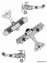 Fokker Dr1 Triplane Blueprints Dr Plans Blueprintbox 3views sketch template