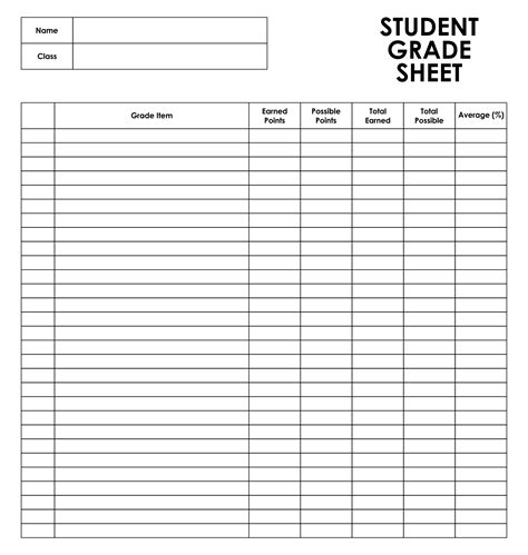 images  printable grade sheets  teachers printable grade