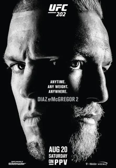 Fight Poster Conor Mcgregor Vs Nate Diaz 2 Ii The Rematch Ufc 202 Any