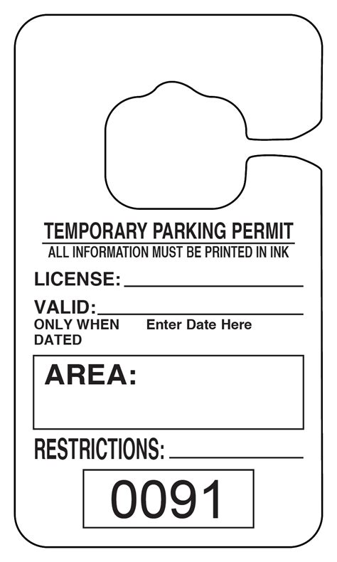 parking permit template  printable templates