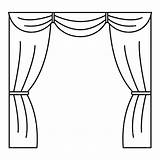 Curtains Curtain Stage Clipart Outline Theater Drawing Icon Template Coloring Vector Pages Illustration Clipartmag Sketch sketch template