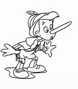 Pinocchio Coloring Lying Pages Printable Kids sketch template