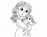 Daughter Mom Mother Coloring Her Pages Child Coloringcrew Cartoon Book sketch template