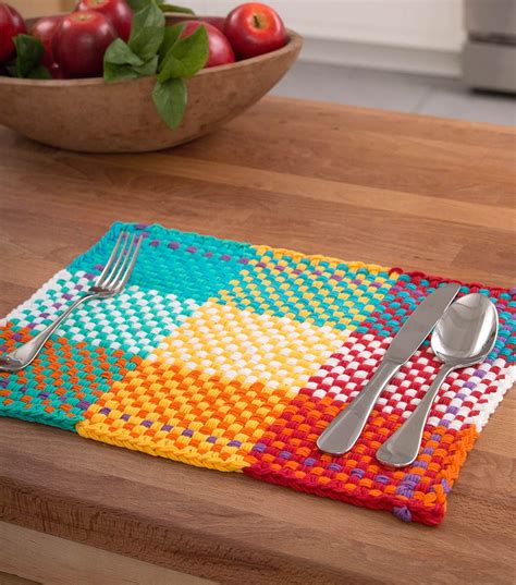 loom woven placemat potholder makers loom knitting projects loom