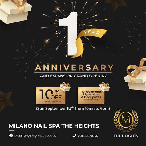 milano nail spa  heights  year anniversary expansion grand