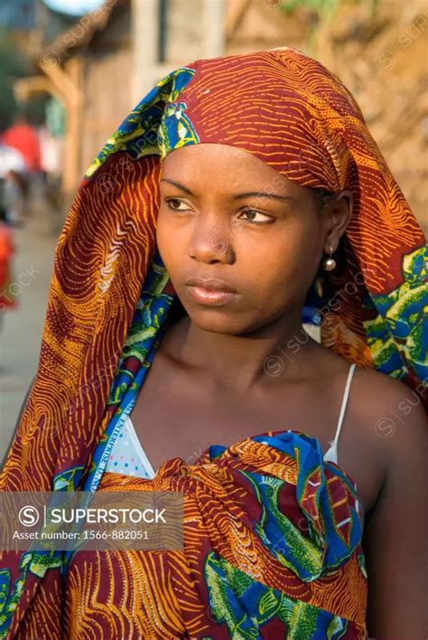 Young Malagasy Woman Hell Ville Andoany Nosy Be Island Republic Of