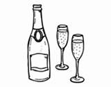 Champagne Coloring Bottle Wine Glasses Drinks Glass Pages Coloringcrew Food sketch template