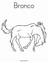 Coloring Bronco Clipart Library Print Twistynoodle Outline Horse sketch template
