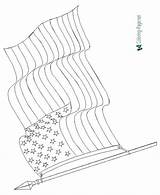 Flag American Coloring Pages July Drawing 4th Color Waving Patriotic Vector Printable Flags Tattered Puerto Line Clipart America French Rican sketch template