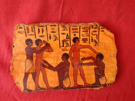 Egyptian Antiques Relief Male Circumcision Scene Wall Of Art Antique