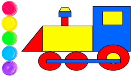 draw trains  shapes step  step easy drawing learn