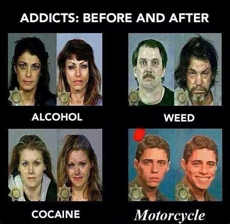 motorcycle addicts before and after funny motorcycle pictures pinterest