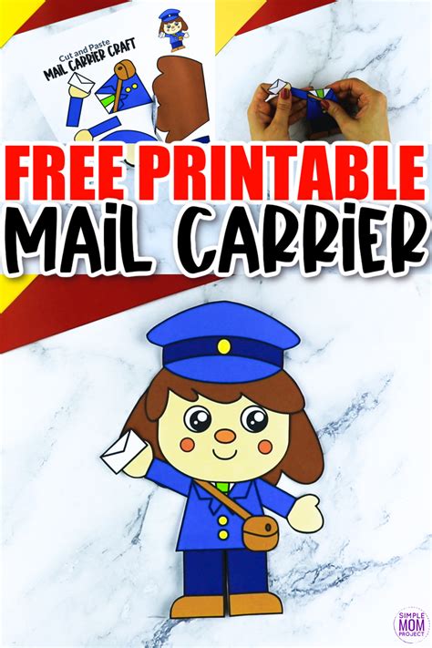 printable mail carrier craft template simple mom project