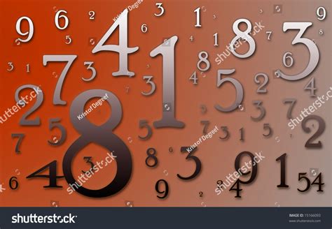 bunch  numbers arranged randomly   red background stock photo