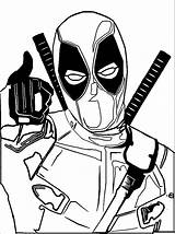 Deadpool Colorare sketch template