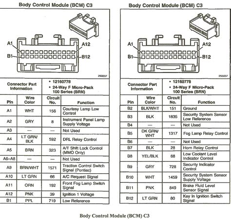 wiring diagram chevy bcm wiring diagram  schematics