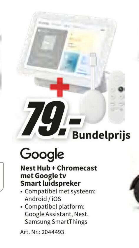 goodle nest hub chromecast met google tv smart luidspreker promotie bij mediamarkt