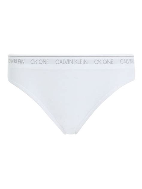 Calvin Klein Underwear Ck One Logo Bikini Briefs White At John Lewis