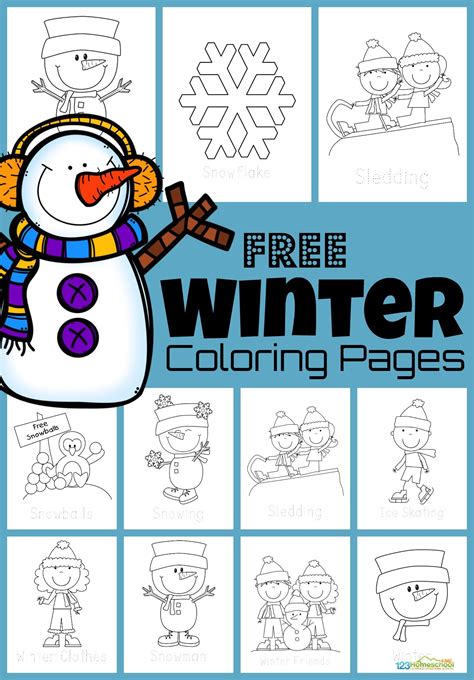 winter coloring pages  kids