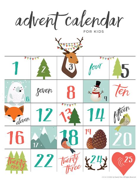 printable advent calendar  doors  calendar printable