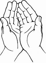 Hands Praying Coloring Hand Drawing Outline Pages Cupped Two Heart Clipart Helping Template Open Step Color Sheet Mirror Getdrawings Held sketch template