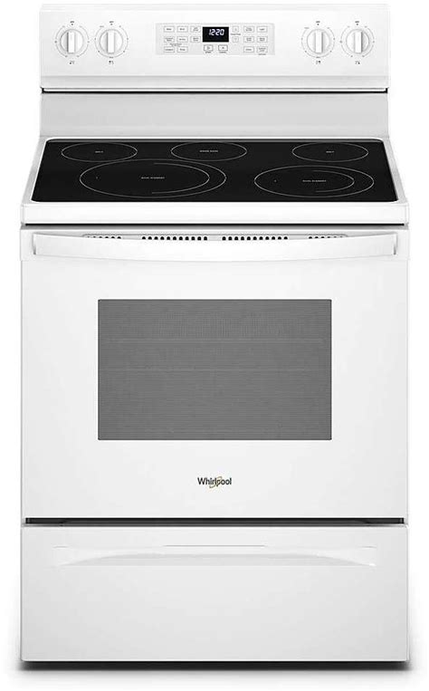 whirlpool  white freestanding electric range     air fry oven nielsen electric