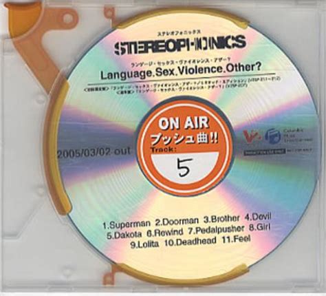 stereophonics language sex violence other japanese promo cd r