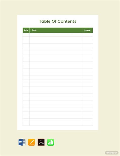 employee handbook table  contents template google docs word apple