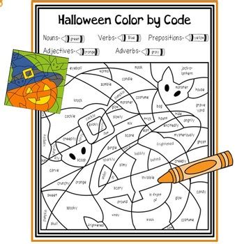 halloween parts  speech color  code   world  language learners
