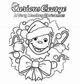 Coloring Curious George Pages Christmas Print Printable Color Face Getdrawings Getcolorings Popular sketch template