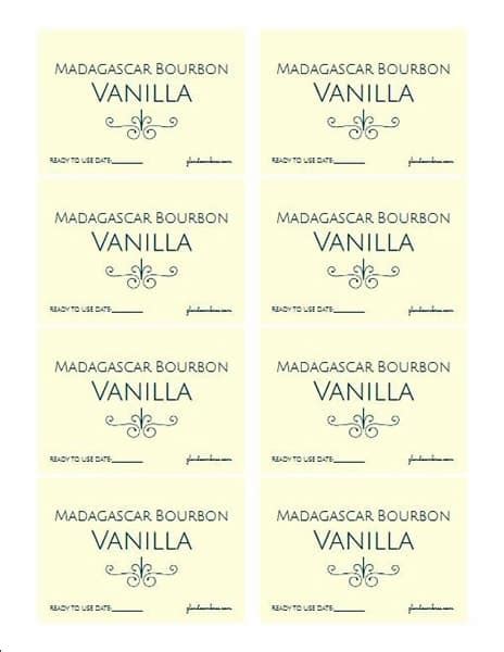 homemade vanilla extract  printable labels glenda embree