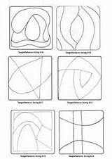 Zentangle Patterns Strings Tangle Doodle Zen Doodles Zentangles Coloring Designs sketch template