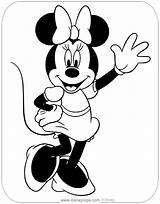 Minnie Mouse Coloring Pages Waving Disneyclips Misc sketch template