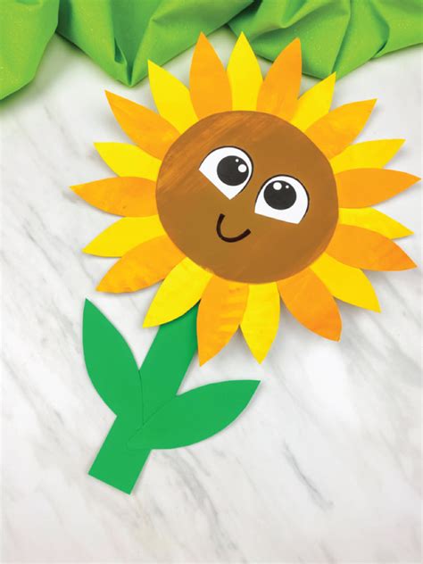 cute paper plate sunflower craft  kids  template